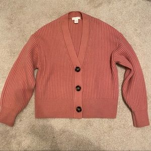 Pink knit cardigan